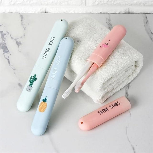 Set3 Printed Travel Toothbrush Case
