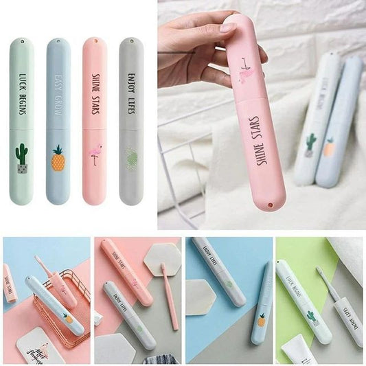 Set3 Printed Travel Toothbrush Case